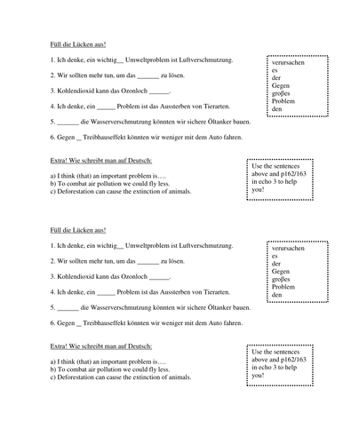 Environment gap fill starter