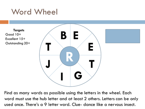 Word Wheel | Teaching Resources