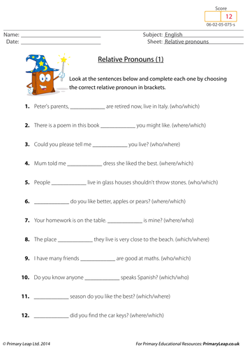 Relative pronouns (1)