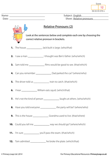 Relative pronouns (2)