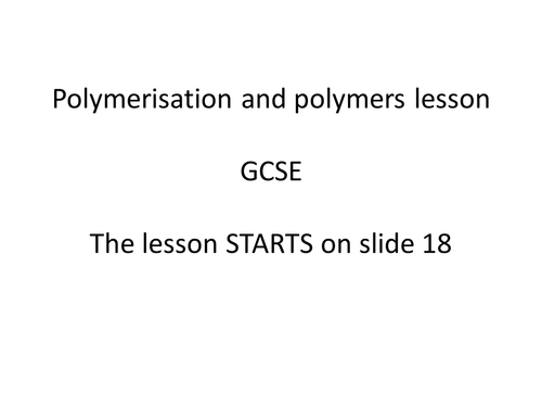 Polymerisation GCSE