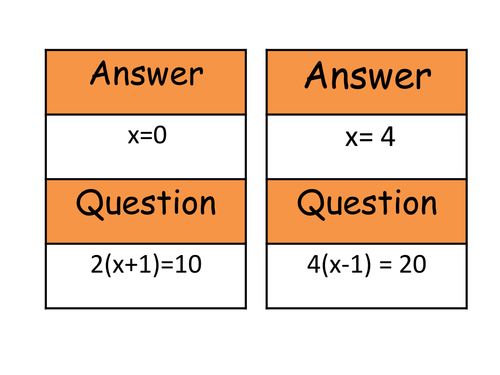 3 Part Treasure Hunt Solving Equations