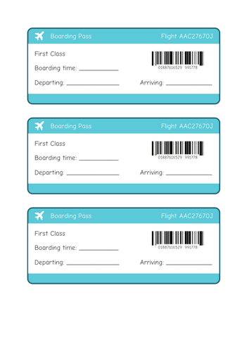 plane travel tickets teaching resources