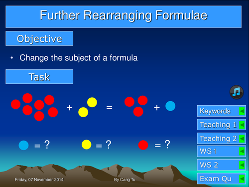 Further rearranging formula Grade B-A