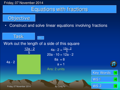Equations with fractions grade D-B