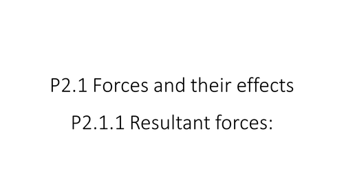 Resultant Forces