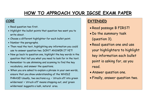 IGCSE Forms of Writing Revision Poster/Mat