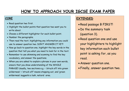 review writing for igcse