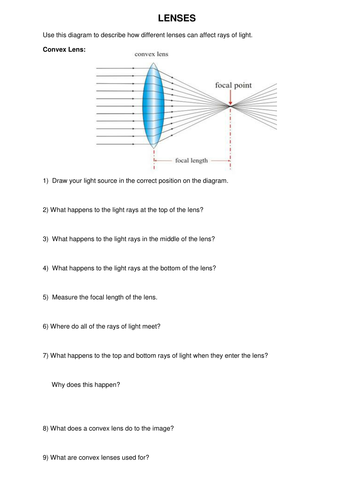Concave & Convex Lenses BTEC 6.3 low ability