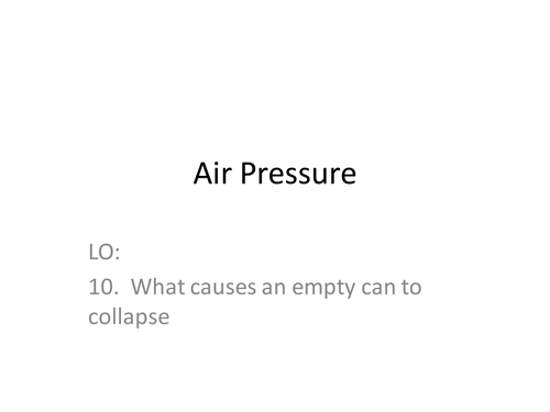 Air Pressure to crush a can experiment