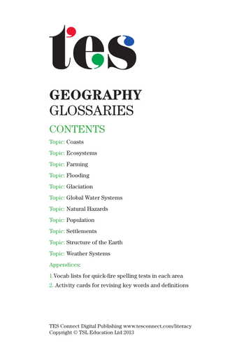 Geography glossaries