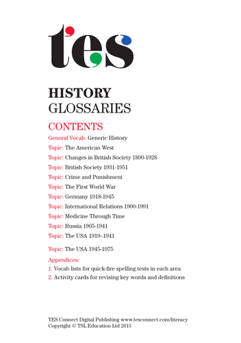 History glossaries