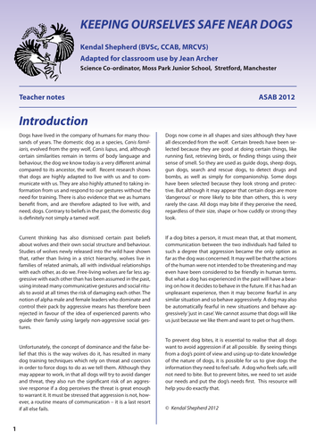 Animal Behaviour: Keeping ourselves safe near dogs