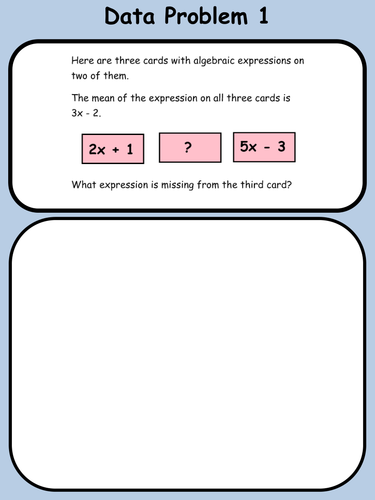 GCSE Handling Data Problem Cards