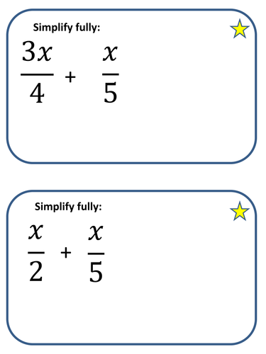 Adding Algebraic Fractions