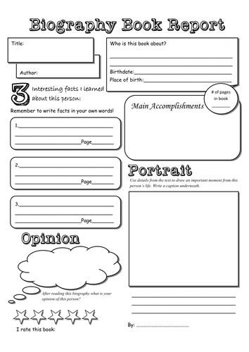 Spanish book report template