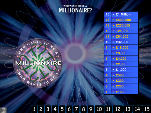 Who wants to be a millionaire OCR B3 revision aid