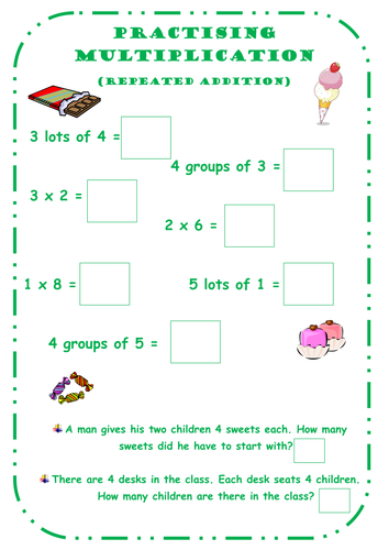 Multiplication questions to use with practical res