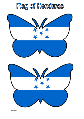 Butterfly Themed Flag of Honduras
