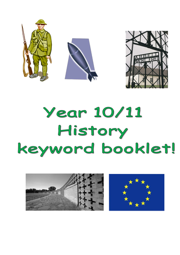History keyword booklet - student revision aid