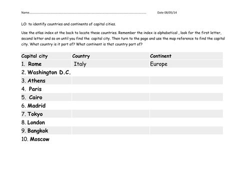 Continents and countries