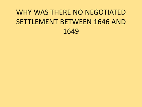 Civil War: Negotiations between 1646 and 1649