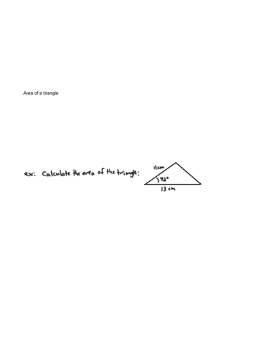 Trigonometry - Area of a triangle
