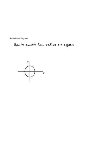 Trigonometry - Radians and degrees