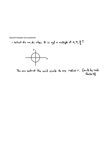 Trigonometry - Special triangles and quadrants