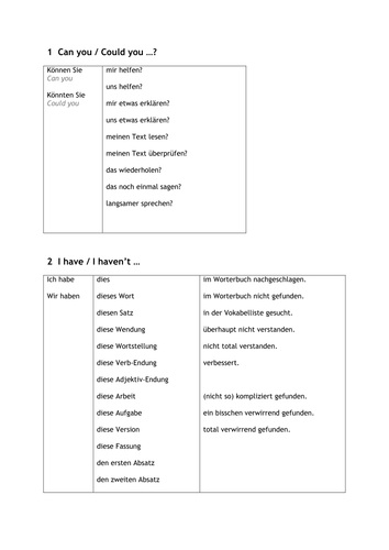 TOOLKIT Student Language for independent working