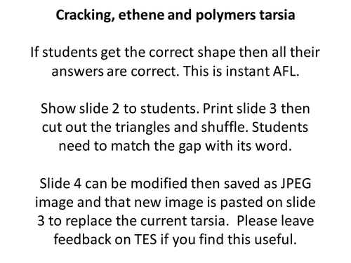 AFL strategies 6 - Tarsia fun science activities