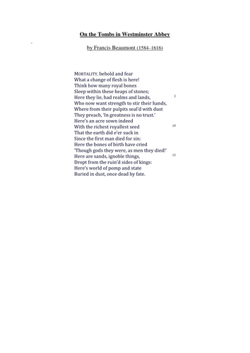 Year 8 Poetry (Nature and Place) SoW - Lesson 11