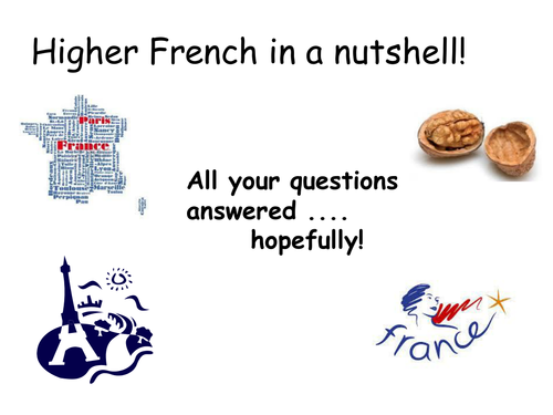 CfE New Higher French induction