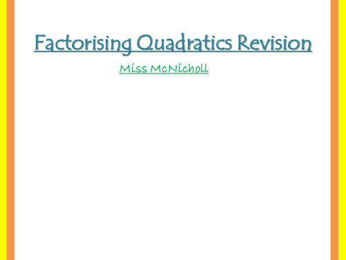 Factorising Quadratics - 1 or 2 brackets?