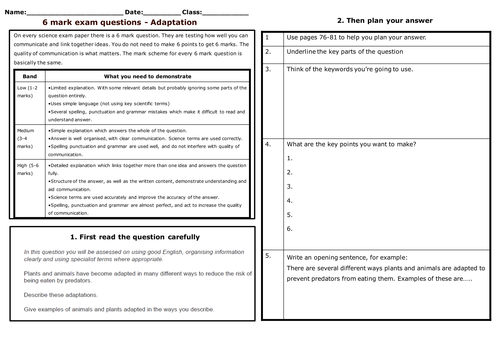 AQA-B1-4- Adaptation for survival - Part 1