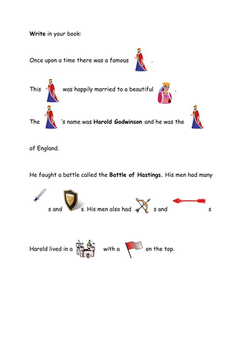 EAL Castles Story Worksheet