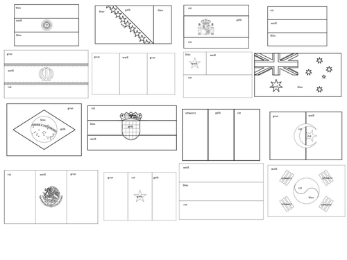 World cup flags colouring German Teaching Resources