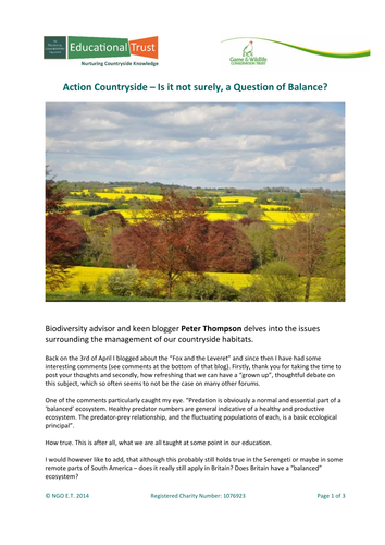 Action Countryside - A Question of Balance
