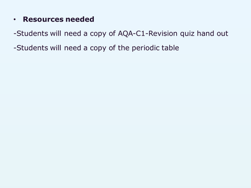AQA-C1-Revsion quiz