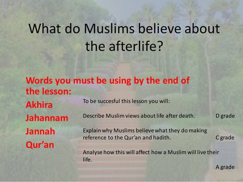 Islam and beliefs in the afterlife