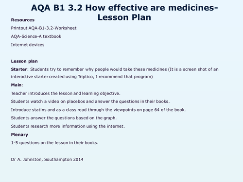 AQA-B1-3-Medicine and drugs