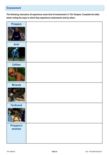 The Tempest: Scheme of Work: L9 - L12