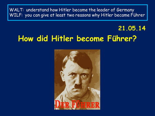 Reasons why Hitler became Fuhrer