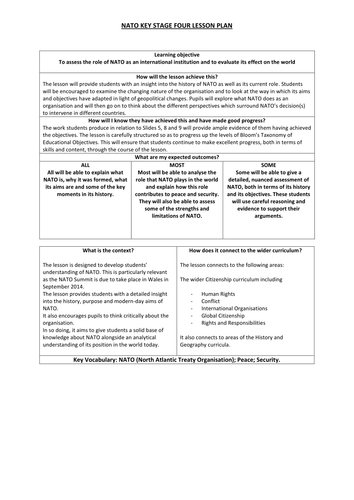Key Stage 4 NATO Lesson