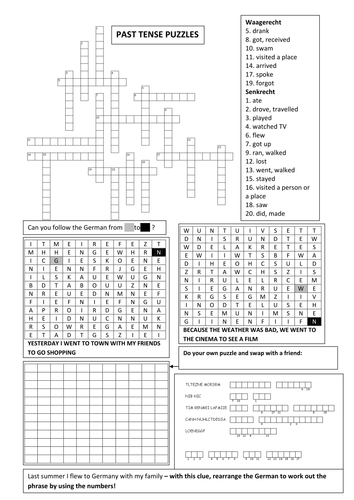 German puzzles using the perfect tense