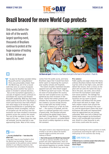 News articles for teaching on World Cup 2014