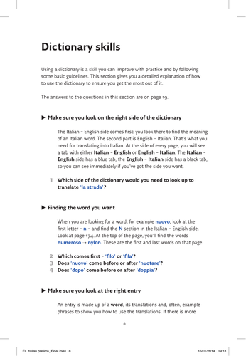 Collins Dictionary: Italian resources