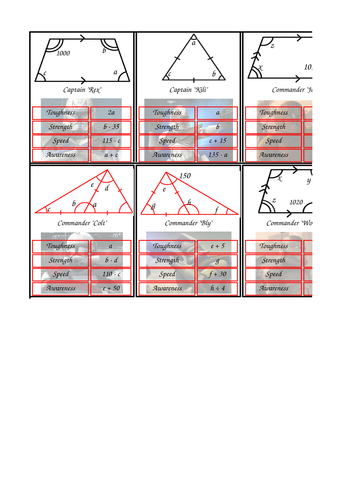 Properties of Quadrilaterals & Triangles Top Trump