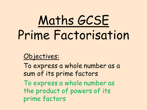 Prime Factorisation