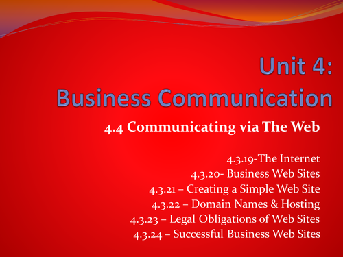 Edexcel GCSE Unit 4_Topic 4_Business Communication